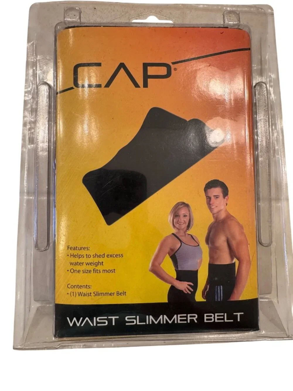Cap Waist Slimmer Belt One Size NWB Black Adjustable
